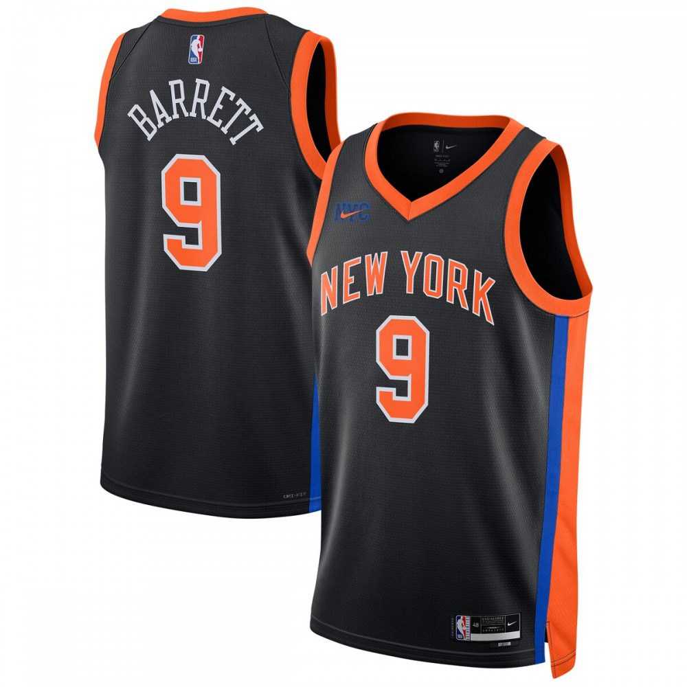 RJ Barrett New York Knicks Unisex 2022/23 Swingman Jersey - City Edition - Black-Pro Kit Vault | Brand New 26/27 Sports Jerseys